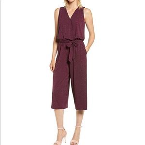 Michael Michael Kors Womens Wrap Glitter Jumpsuit